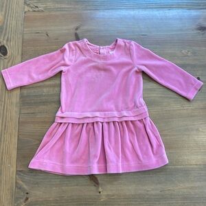 Hanna Andersson Pink Velvet Skater Dress 3T EUC